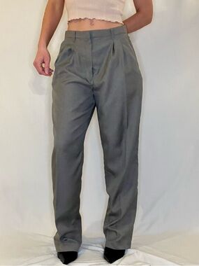 90’s Vintage Retro Mid-Rise Wide Leg Pleated Trouser Dress Pants Women's 29